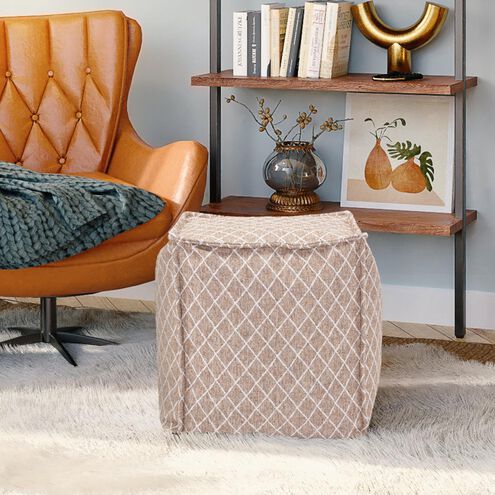 Grille 20 inch Natural Pouf, Square