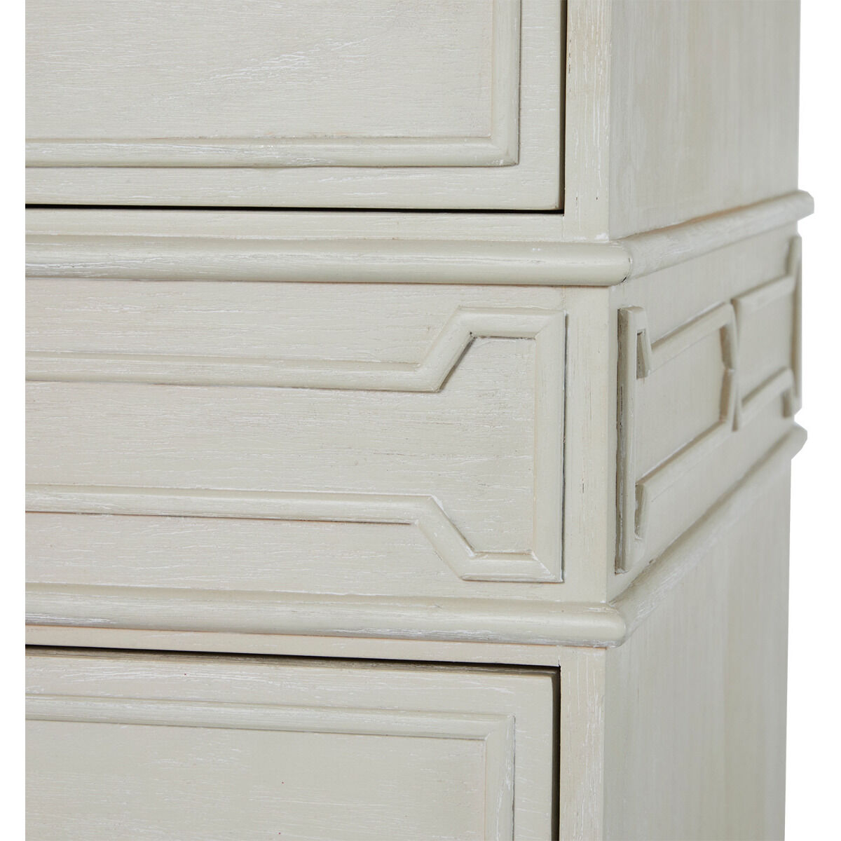 Archie Cerused White / Agros White Stone / Antique Bronze Cabinet
