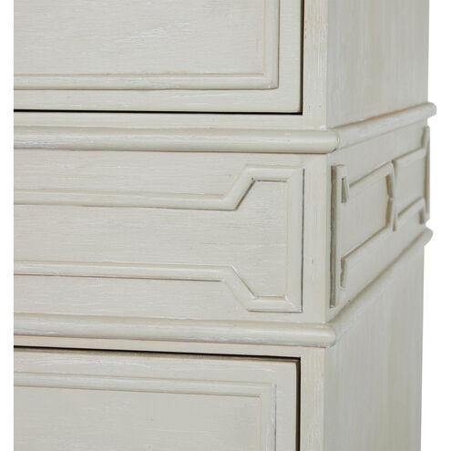 Archie Cerused White / Agros White Stone / Antique Bronze Cabinet