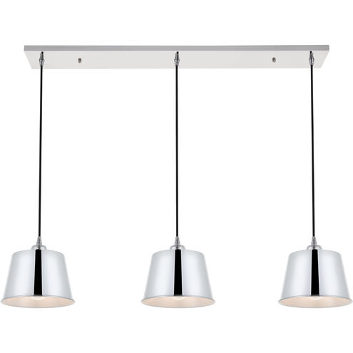 Nota 3 Light 41 inch Chrome Pendant Ceiling Light
