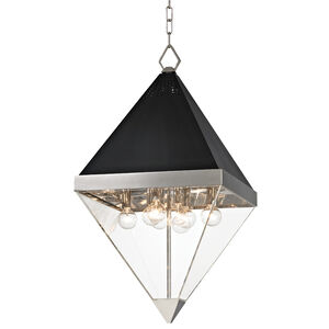 Coltrane 8 Light 15 inch Polished Nickel and Black Pendant Ceiling Light