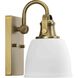 Preston 1 Light 7.5 inch Vintage Brass Bath Light Wall Light