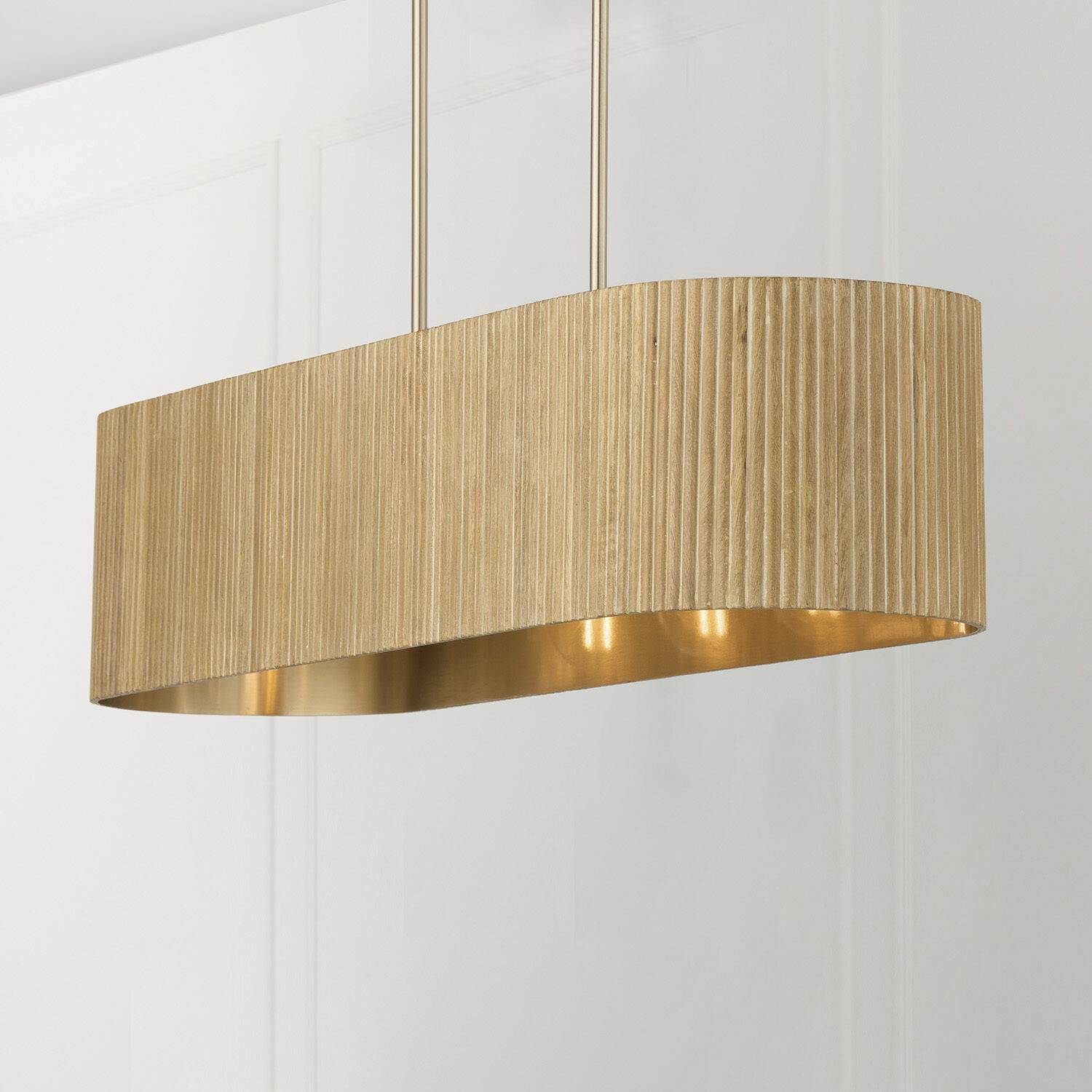 Donovan Island Light Ceiling Light in White Wash and Matte Brass