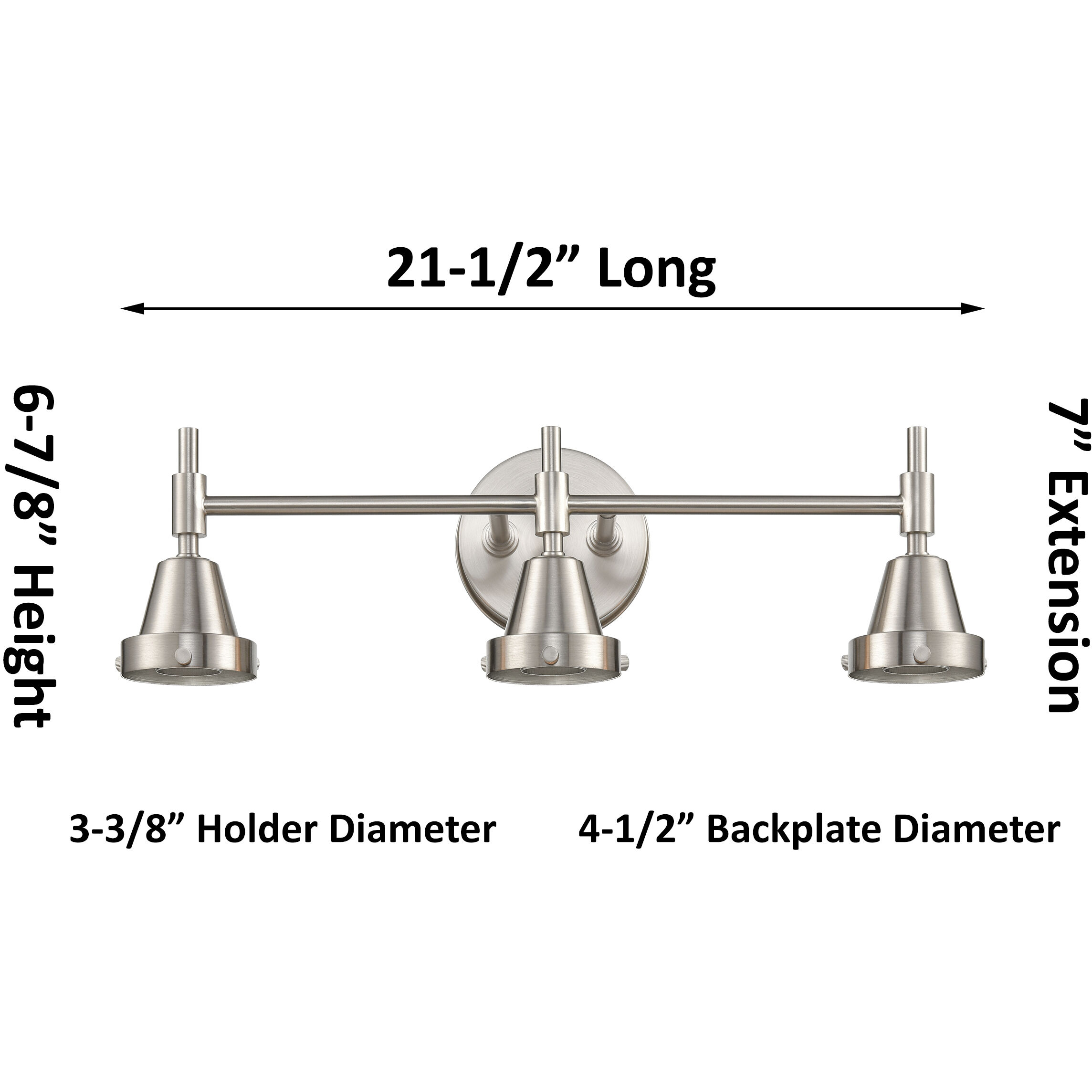 Caden 3 Light 25 inch Matte Black Bath Vanity Light Wall Light