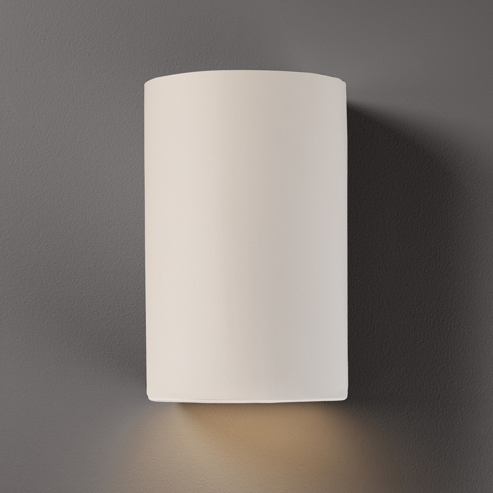 Ambiance Cylinder LED 12.5 inch Matte White Outdoor Wall Sconce, Large