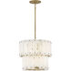 Simone LED 17.5 inch Burnished Gold Foyer Ceiling Light in Alabaster, Semi-flush Mount