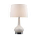 Downe 18 inch 60 watt White and Chrome Table Lamp Portable Light in Incandescent