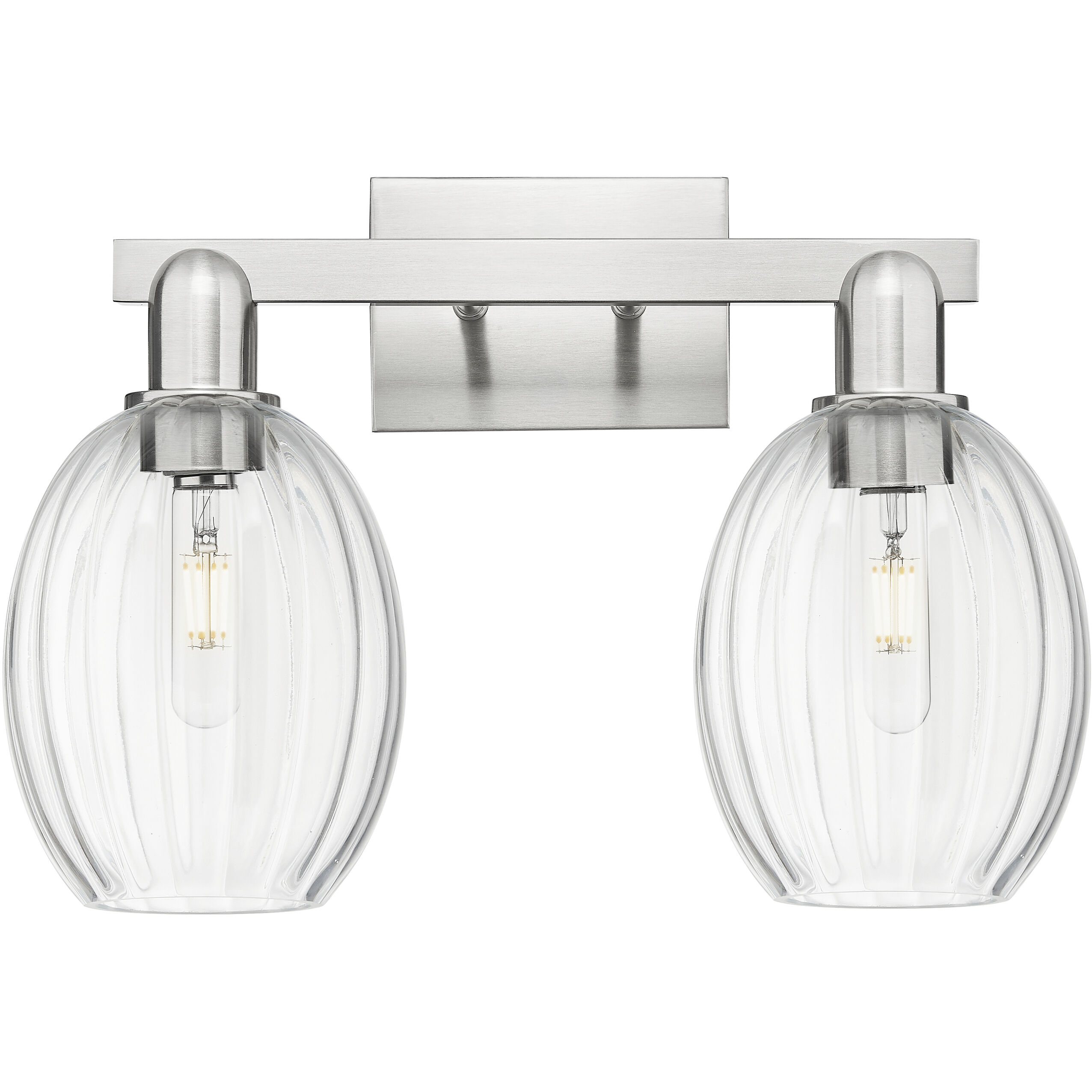 Preston 2 Light 16 inch Brushed Satin Nickel Bath Vanity Light Wall Light in Clear Glass