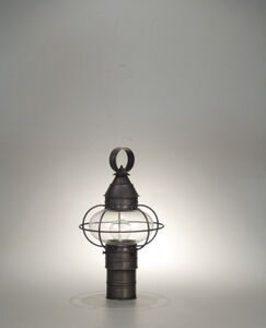 Onion 1 Light 16 inch Dark Brass Post Lamp in Clear Glass