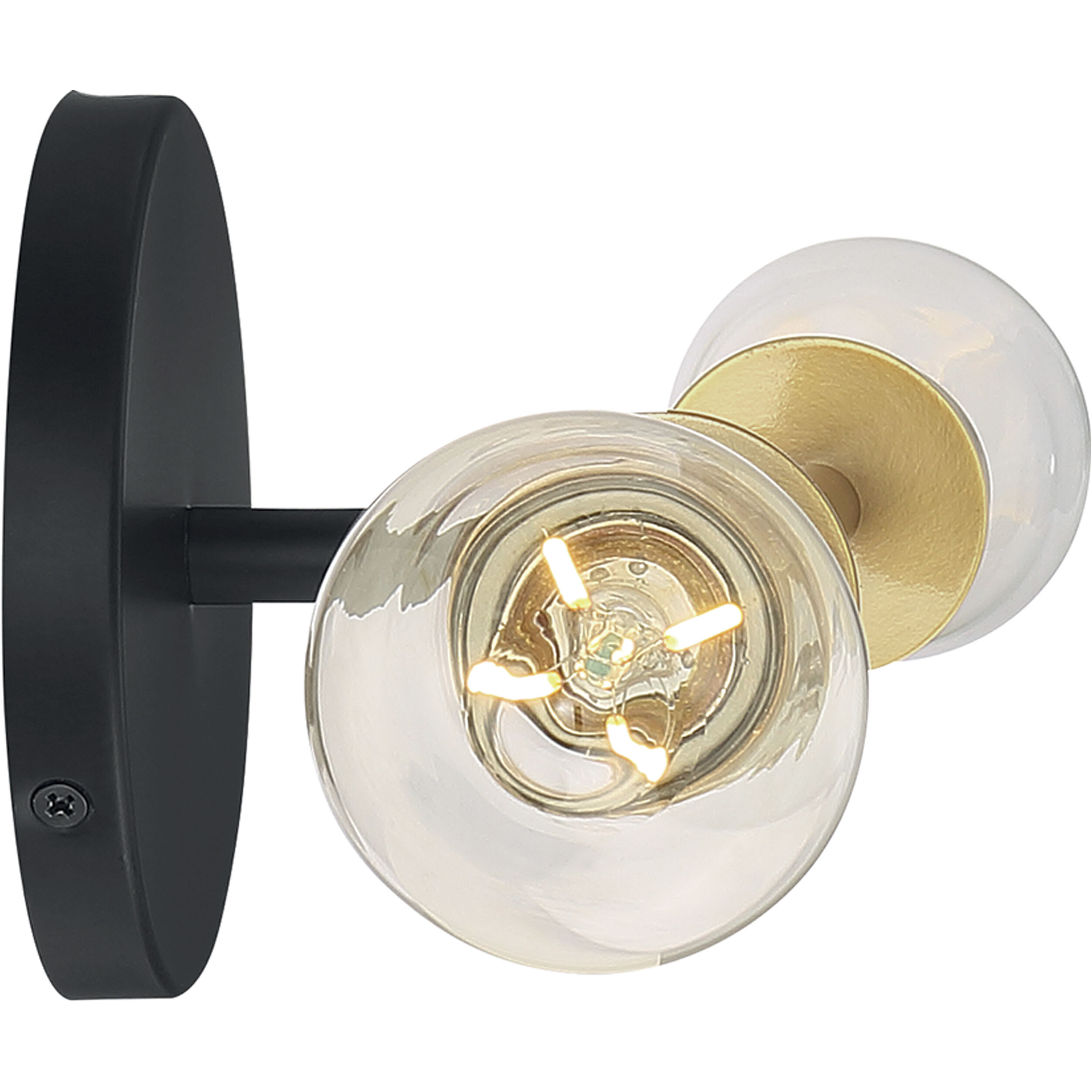 Ryder 2 Light 5 inch Black and Brushed Brass Vanity Light Wall Light