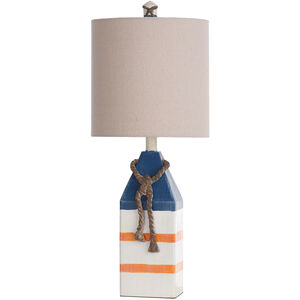 Signature 25 inch 100 watt Blue and Orange Stripe Table Lamp Portable Light