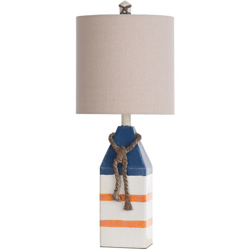 Signature 25.3 inch 100 watt Blue and Orange Stripe Table Lamp Portable Light