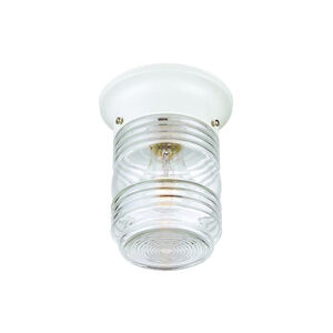 Builder's Choice 1 Light 5 inch Gloss White Exterior Flushmount
