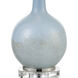 Quantum 37 inch 100 watt Blue with Clear and Polished Nickel Table Lamp Portable Light