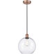 Edison Athens 1 Light 10 inch Antique Copper Mini Pendant Ceiling Light