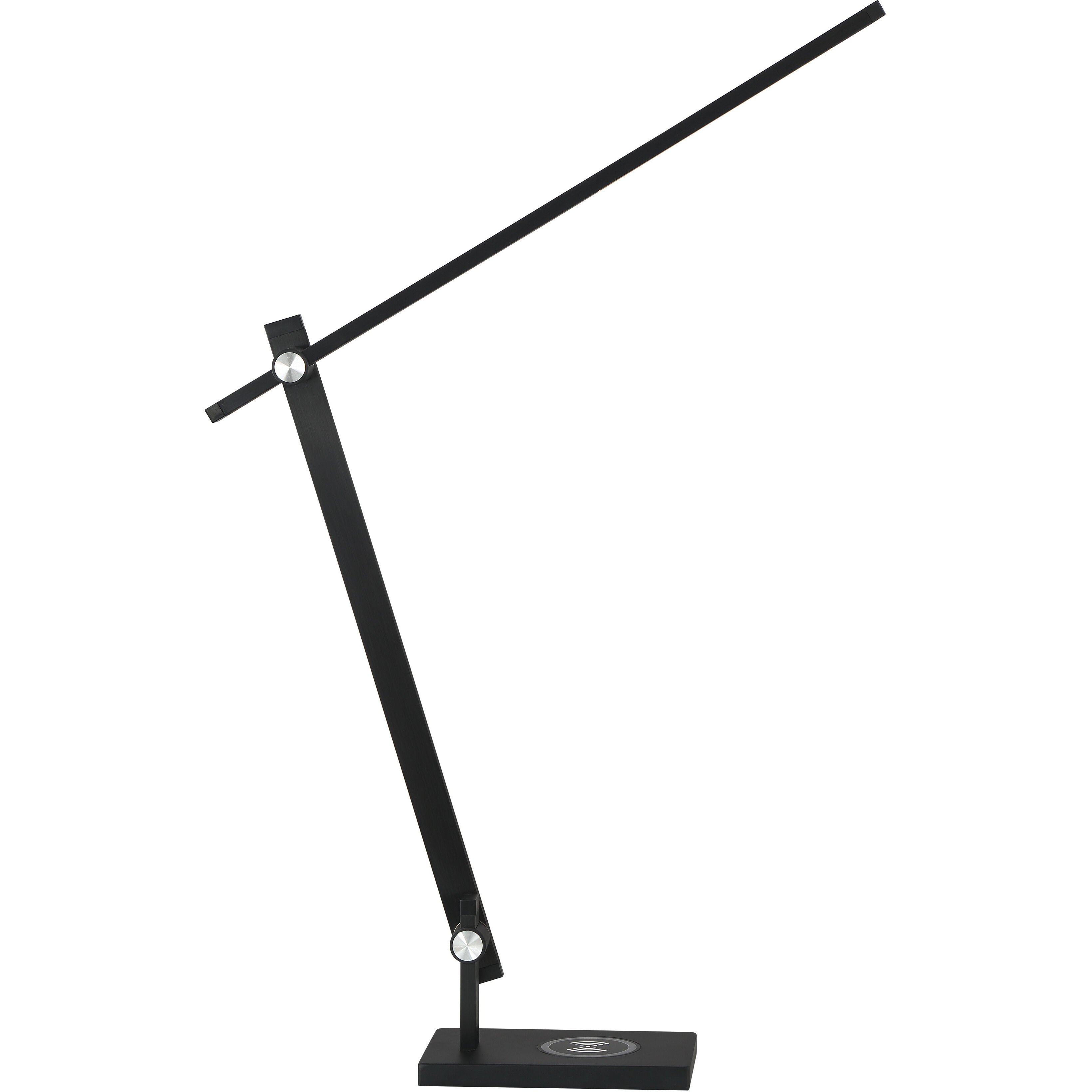 Task Portables 18.5 inch 8.00 watt Anodized Brushed Coal Table Lamp Portable Light, Wireless Charger