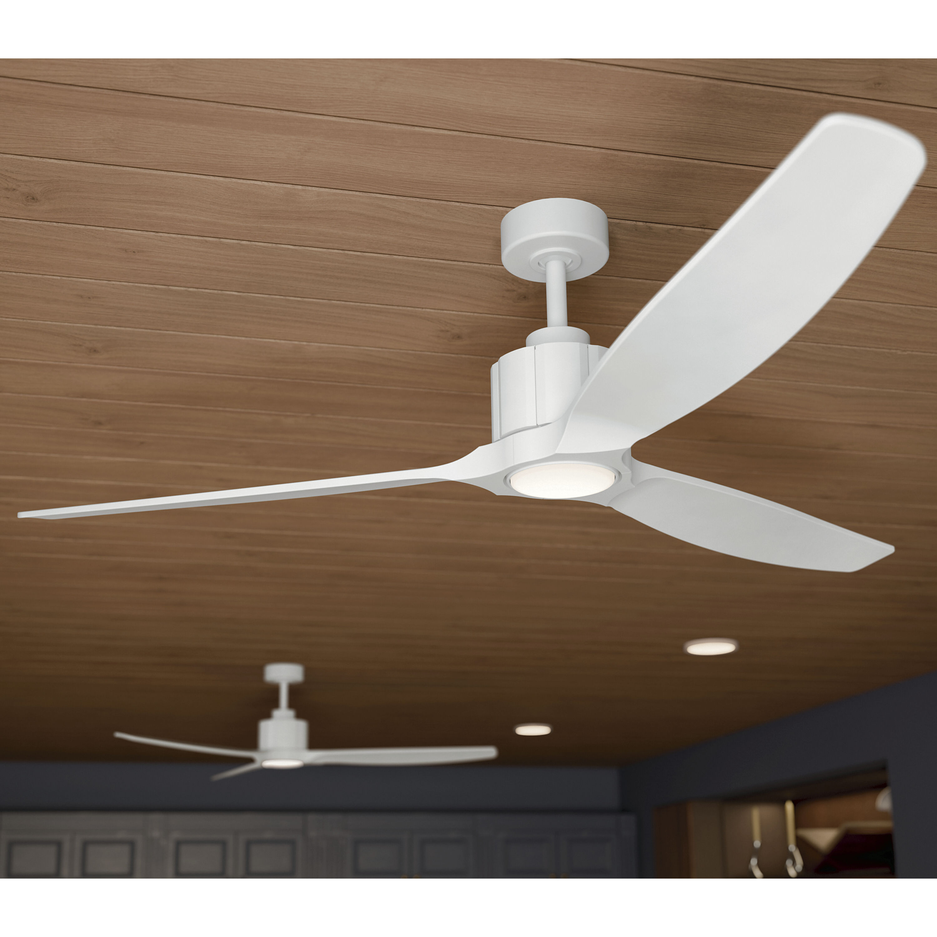 Calyx 60 inch Matte White with Solid Wood Matte White Blades Indoor Ceiling Fan