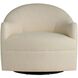 Delfino Oxford White and Blackened Iron Swivel Chair