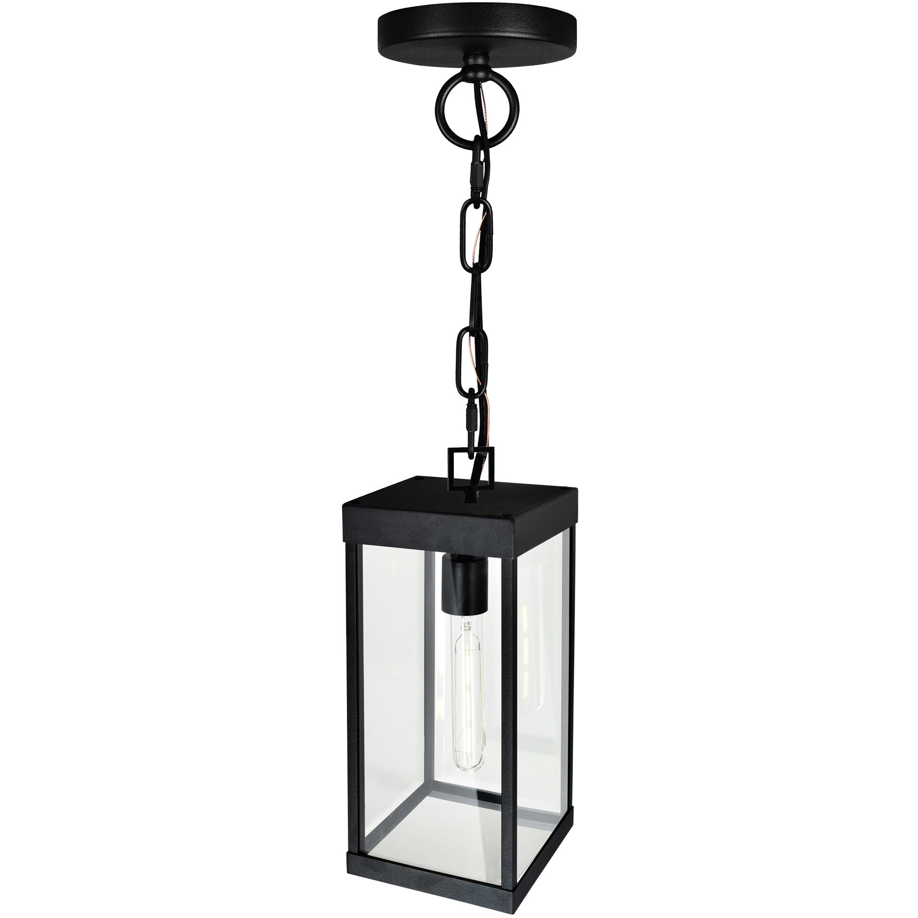 Windsor 1 Light 7 inch Black Outdoor Hanging Light