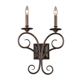 Roscoe 2 Light 14 inch Weathered Bronze Sconce Wall Light