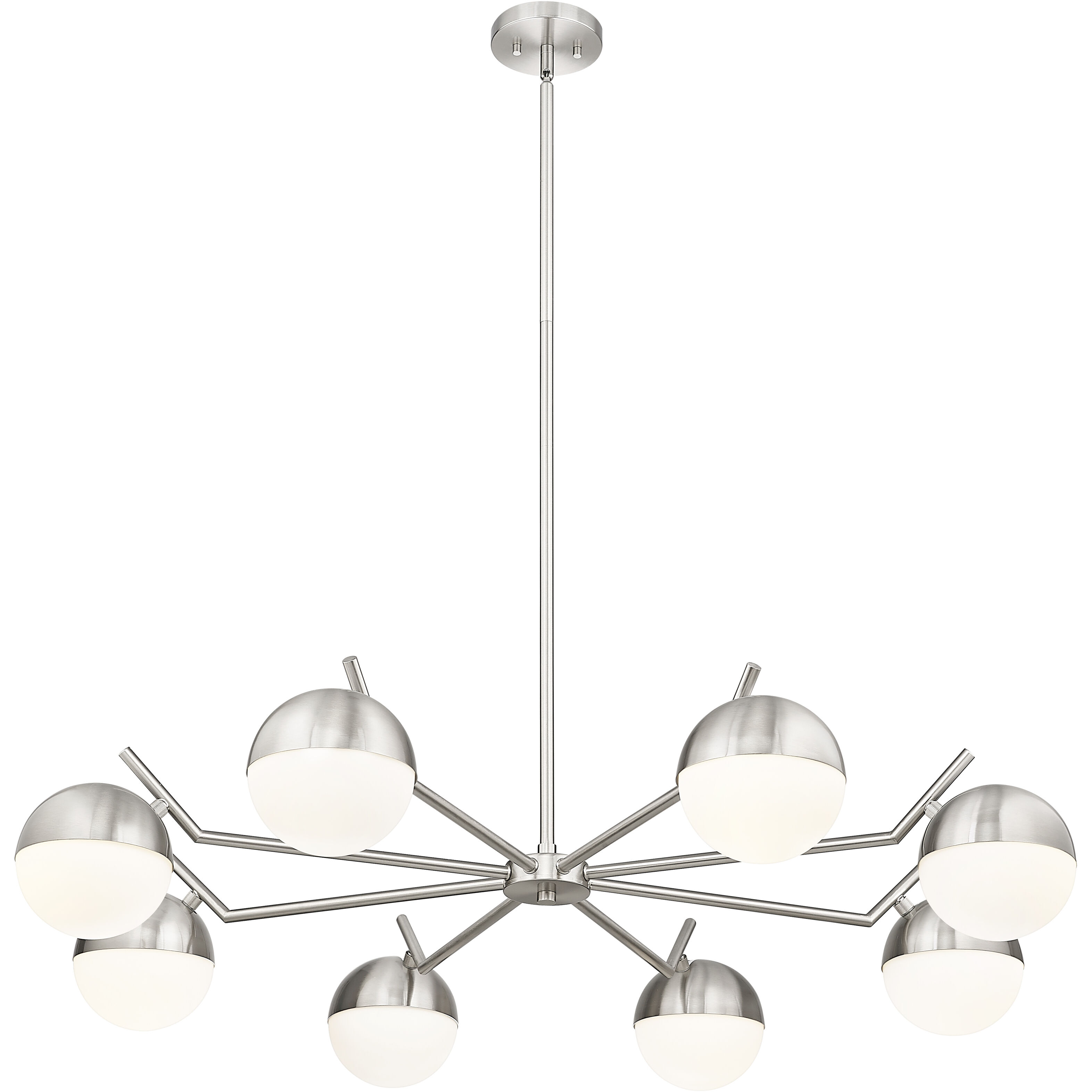 Realm Sphere 8 Light 44 inch Brushed Nickel Chandelier Ceiling Light