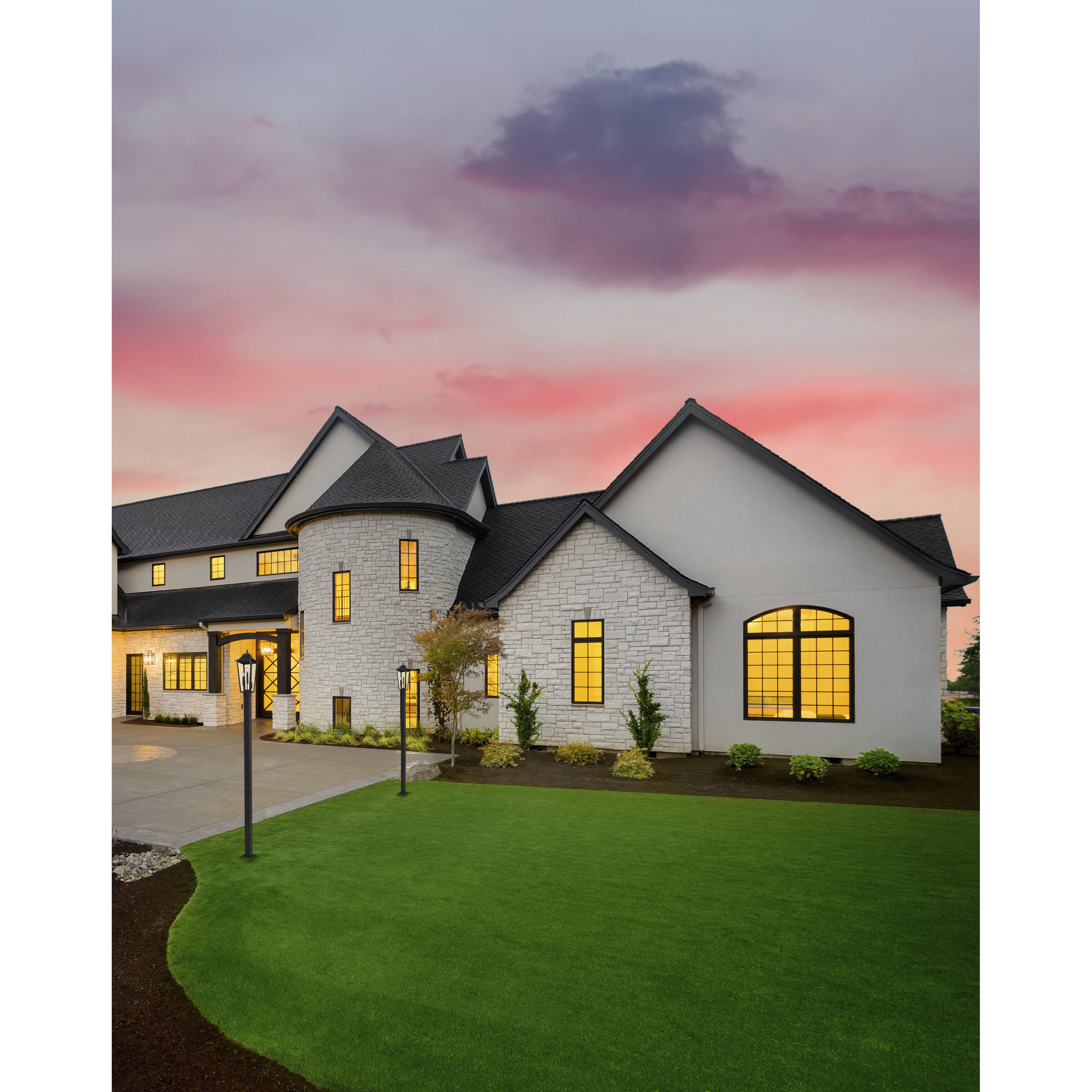 Gannon 3 Light 119.25 inch Black Outdoor Post Mounted Fixture in G9