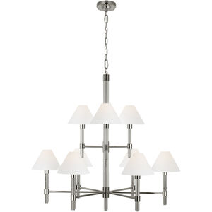 Robert 9 Light 37 inch Polished Nickel / Clear Acrylic Chandelier Ceiling Light