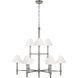 Robert 9 Light 37 inch Polished Nickel / Clear Acrylic Chandelier Ceiling Light
