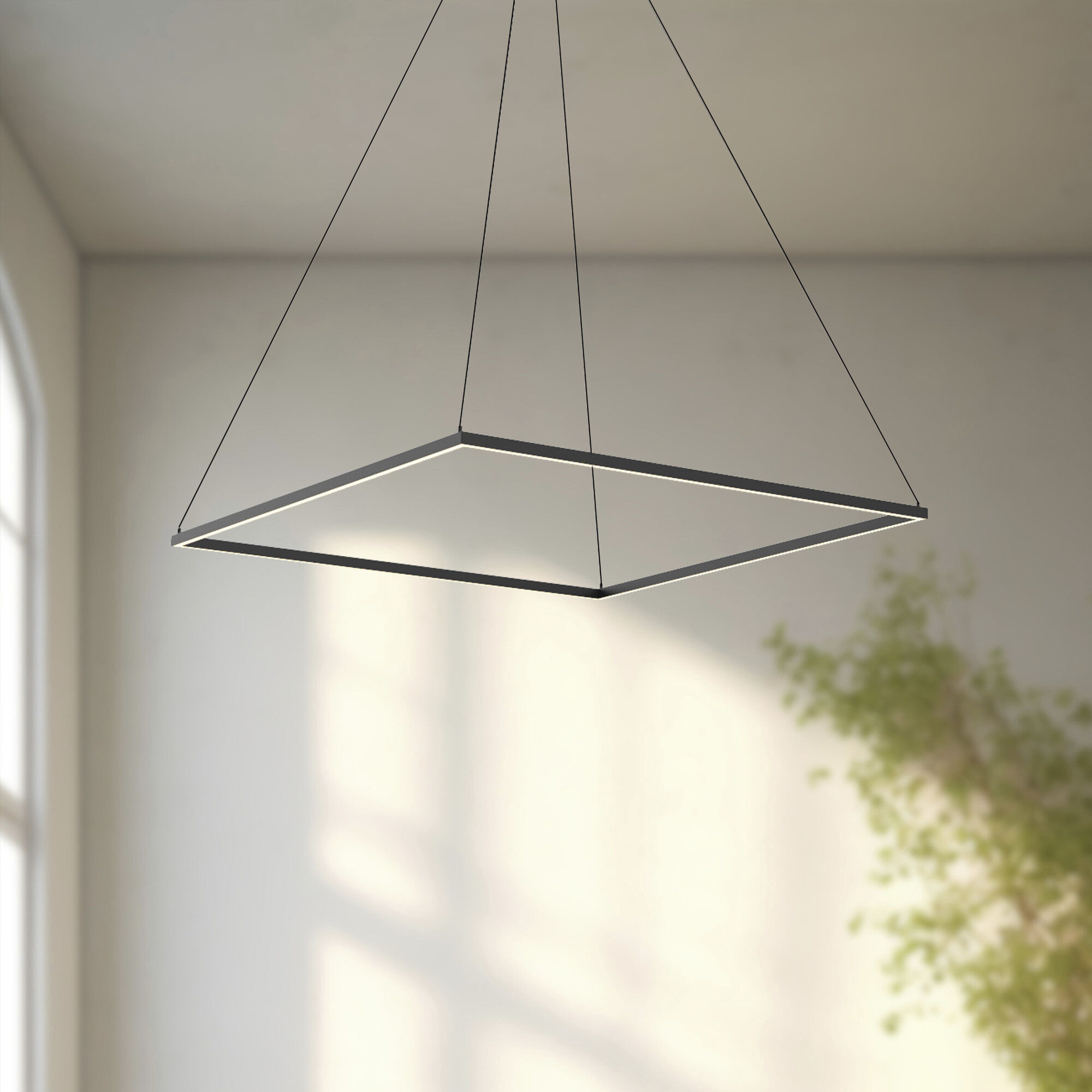 Piazza LED 47.25 inch Black Pendant Ceiling Light