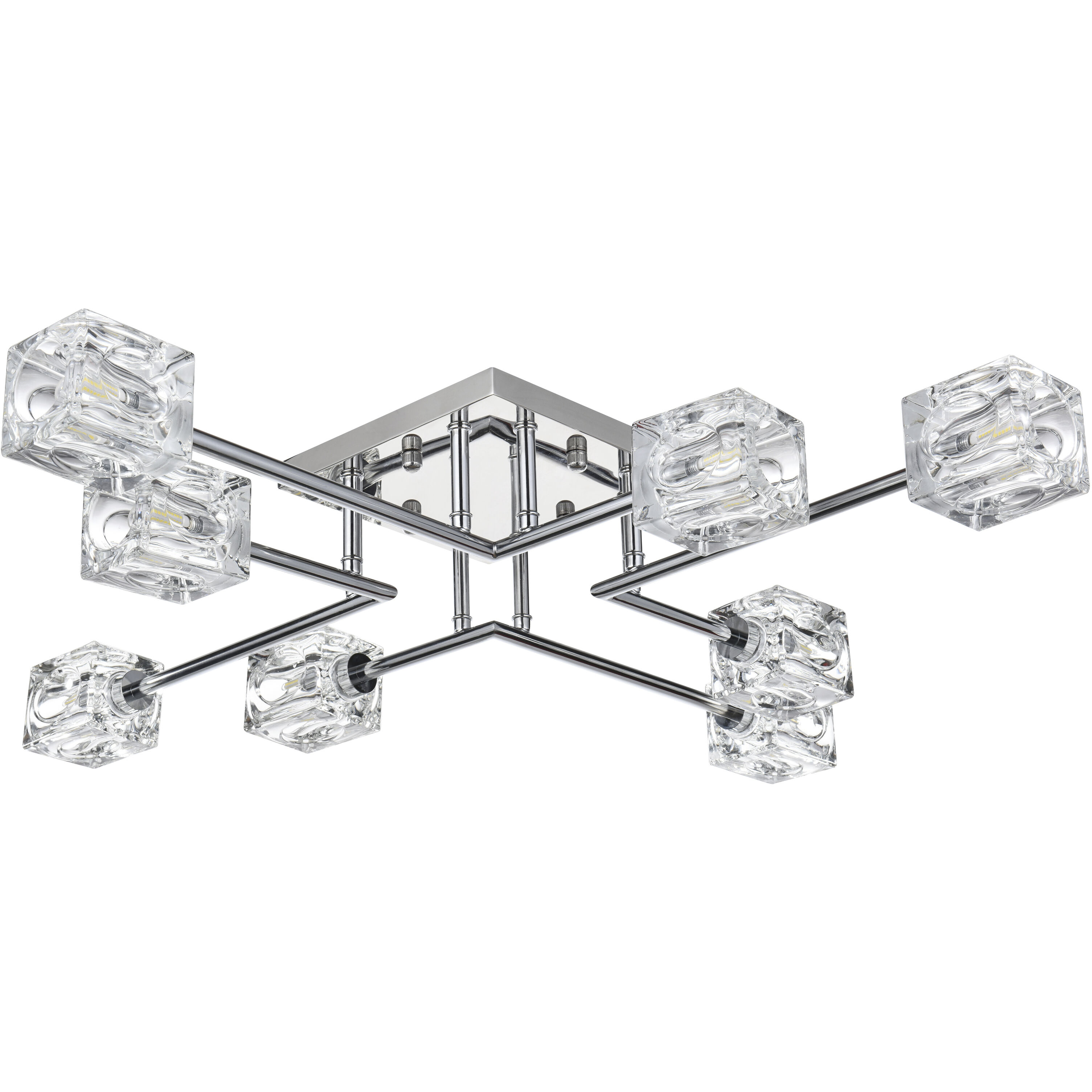 Lyra 8 Light 32 inch Chrome Flush Mount Ceiling Light