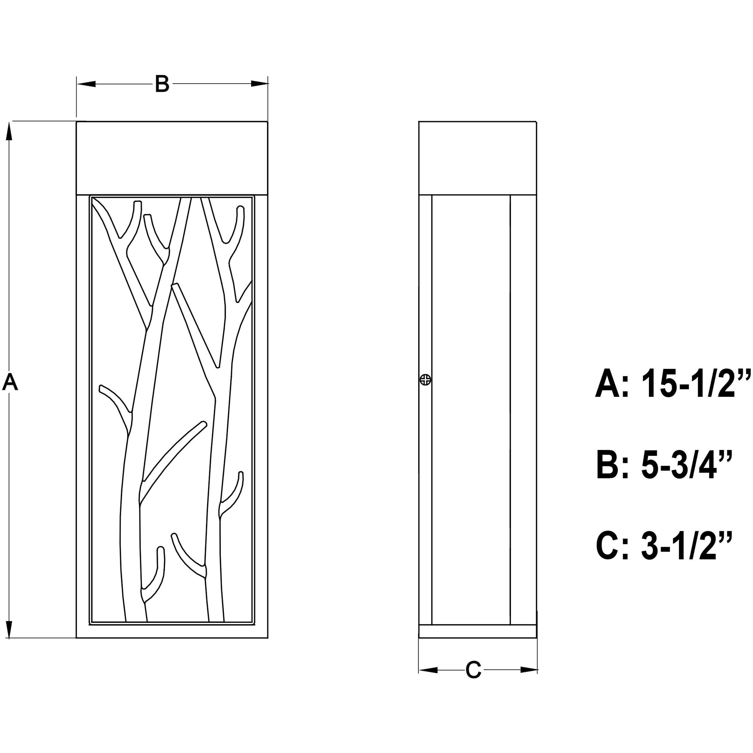 Ocala LED 15.5 inch Textured Black and Poplar Outdoor Wall