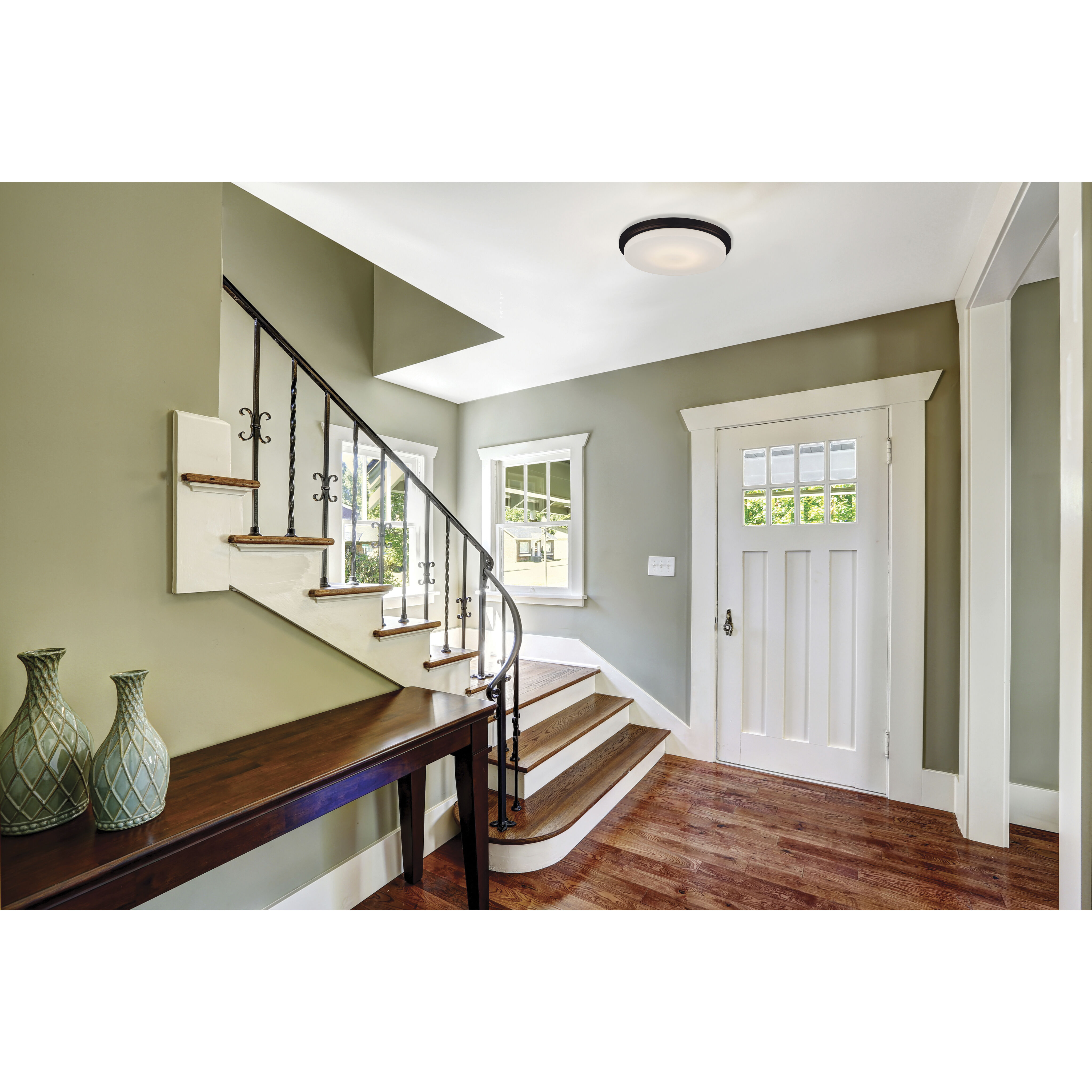 Dale LED 13 inch Mahogany Bronze Flush Mount Ceiling Light