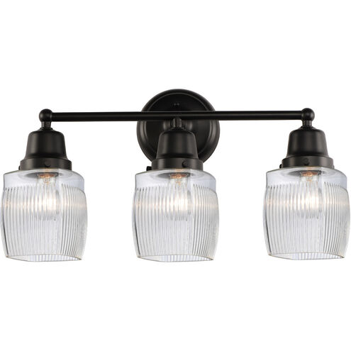 Aditi Colton 3 Light 21.5 inch Matte Black Bath Vanity Light Wall Light, Aditi