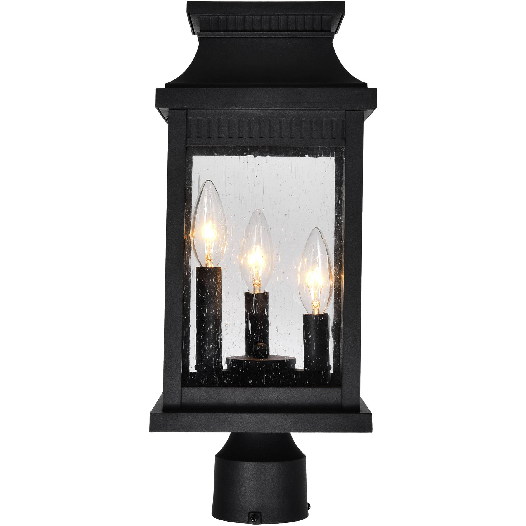 Milford 3 Light 17.5 inch Black Outdoor Lantern Head