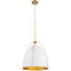 Jamie 3 Light 18.25 inch Studio White and Aged Brass Pendant Ceiling Light