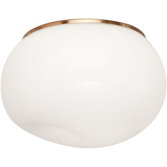 Gelasin 1 Light 10 inch Aged Gold Brass Flush Mount Ceiling Light in Aged Gold Brass and Opal Glass