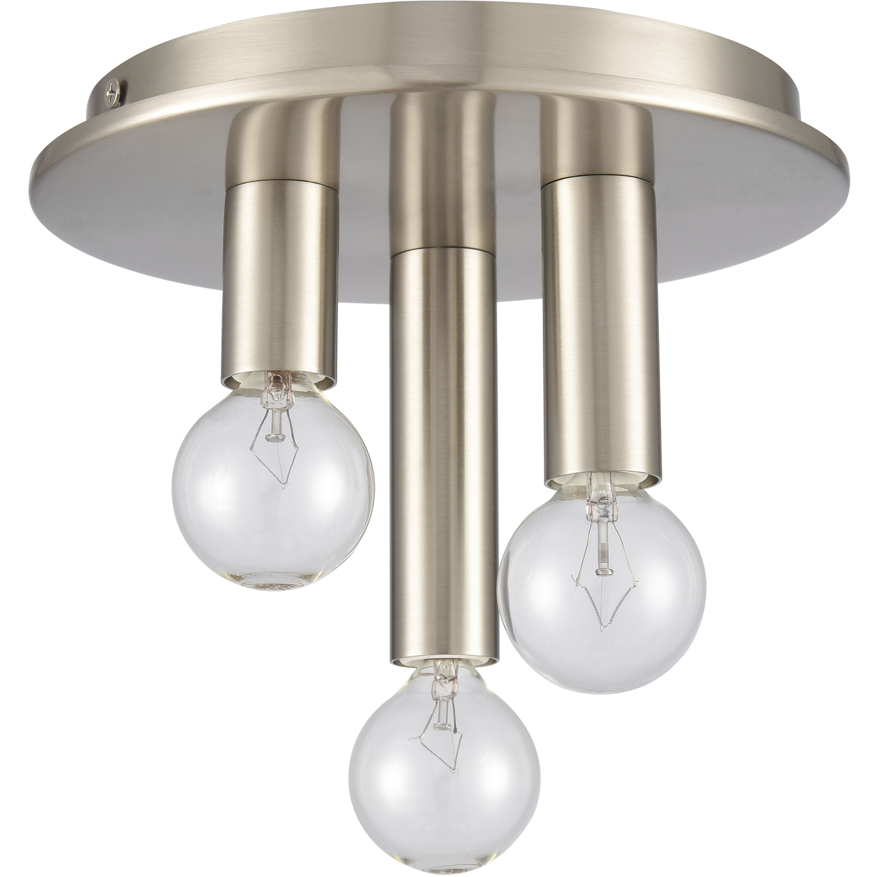 Pepper 3 Light 8 inch Brushed Nickel Flush Mount Ceiling Light