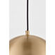 Drew & Jonathan Hyde 1 Light 11.9 inch Satin Brass Pendant Ceiling Light, Medium