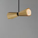 Rizzo 2 Light 16 inch Black and Antique Brass Multi-Light Pendant Ceiling Light