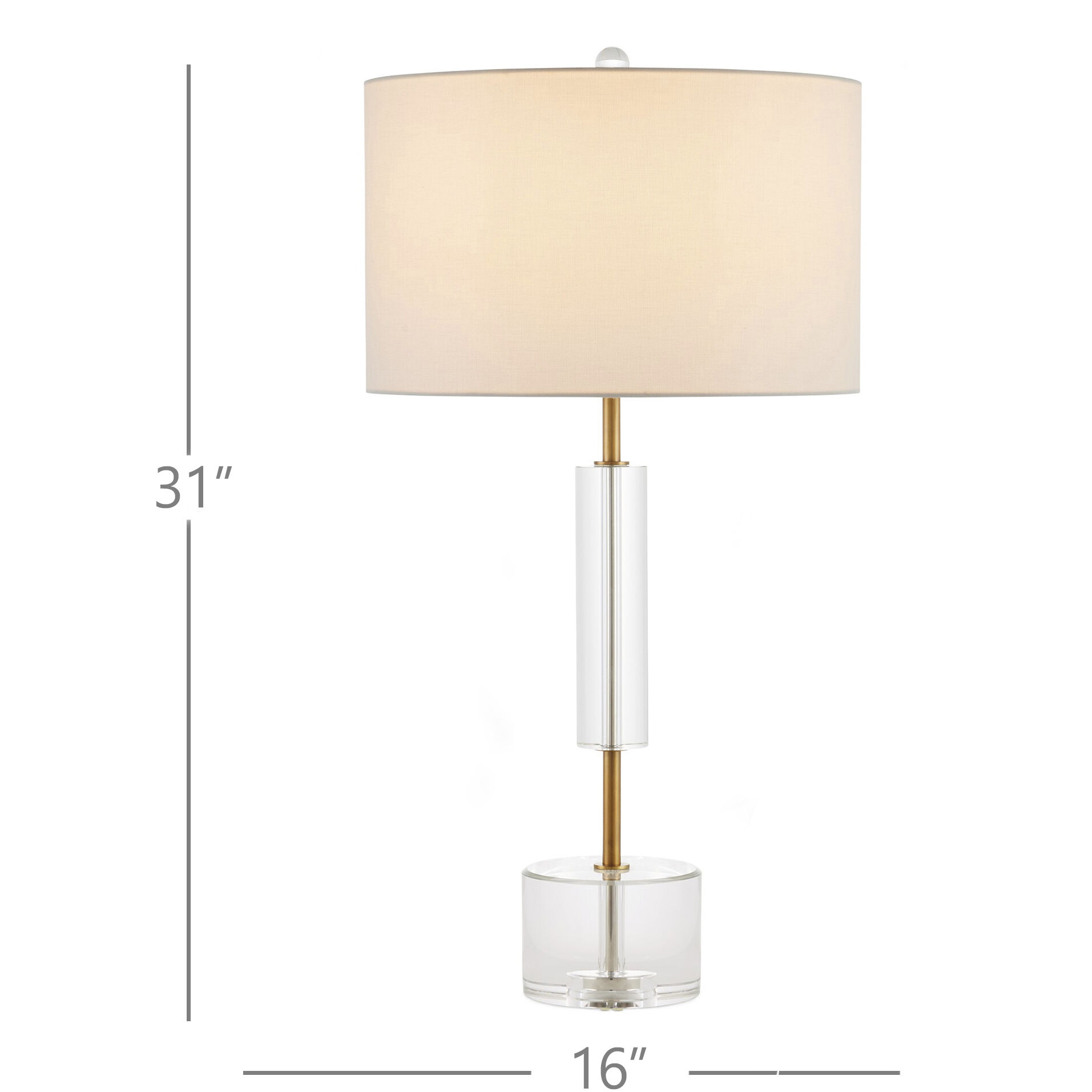 Deville 31 inch 150 watt Clear/Antique Brass Table Lamp Portable Light