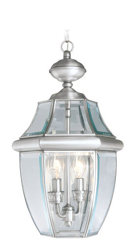 Monterey 2 Light 11 inch Brushed Nickel Outdoor Pendant Lantern