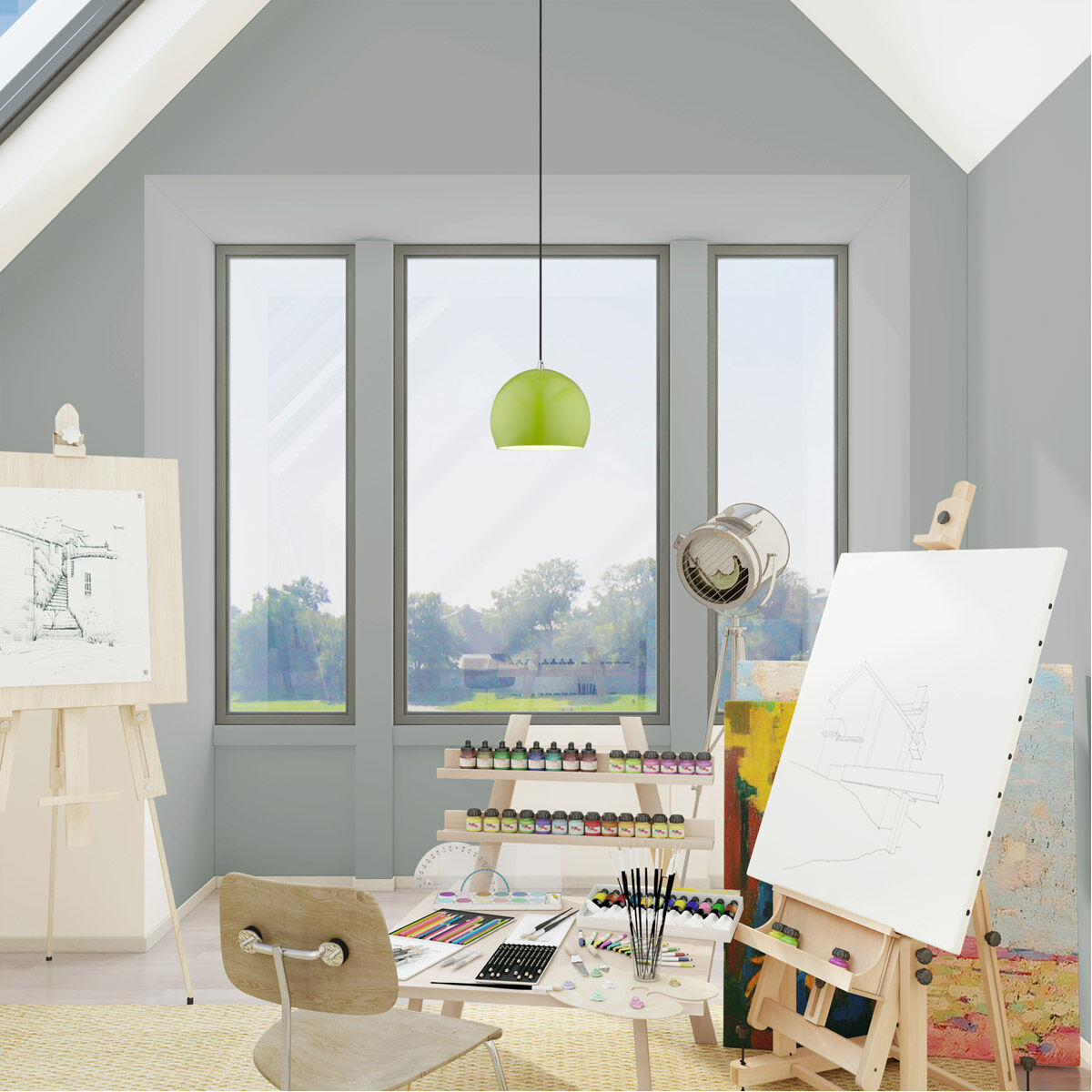 Allison 1 Light 10 inch Shiny Apple Green Mini Pendant Ceiling Light