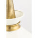 Kiki 1 Light 14 inch Aged Brass Pendant Ceiling Light in Cream Metal