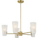 Mid-Century Modern 5 Light 30 inch Natural Brass Chandelier Ceiling Light
