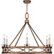 Cienfuegos 6 Light 37.5 inch Bronze Chandelier Ceiling Light in No Shade