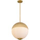 Mia 2 Light 14 inch Brushed Gold Pendant Ceiling Light