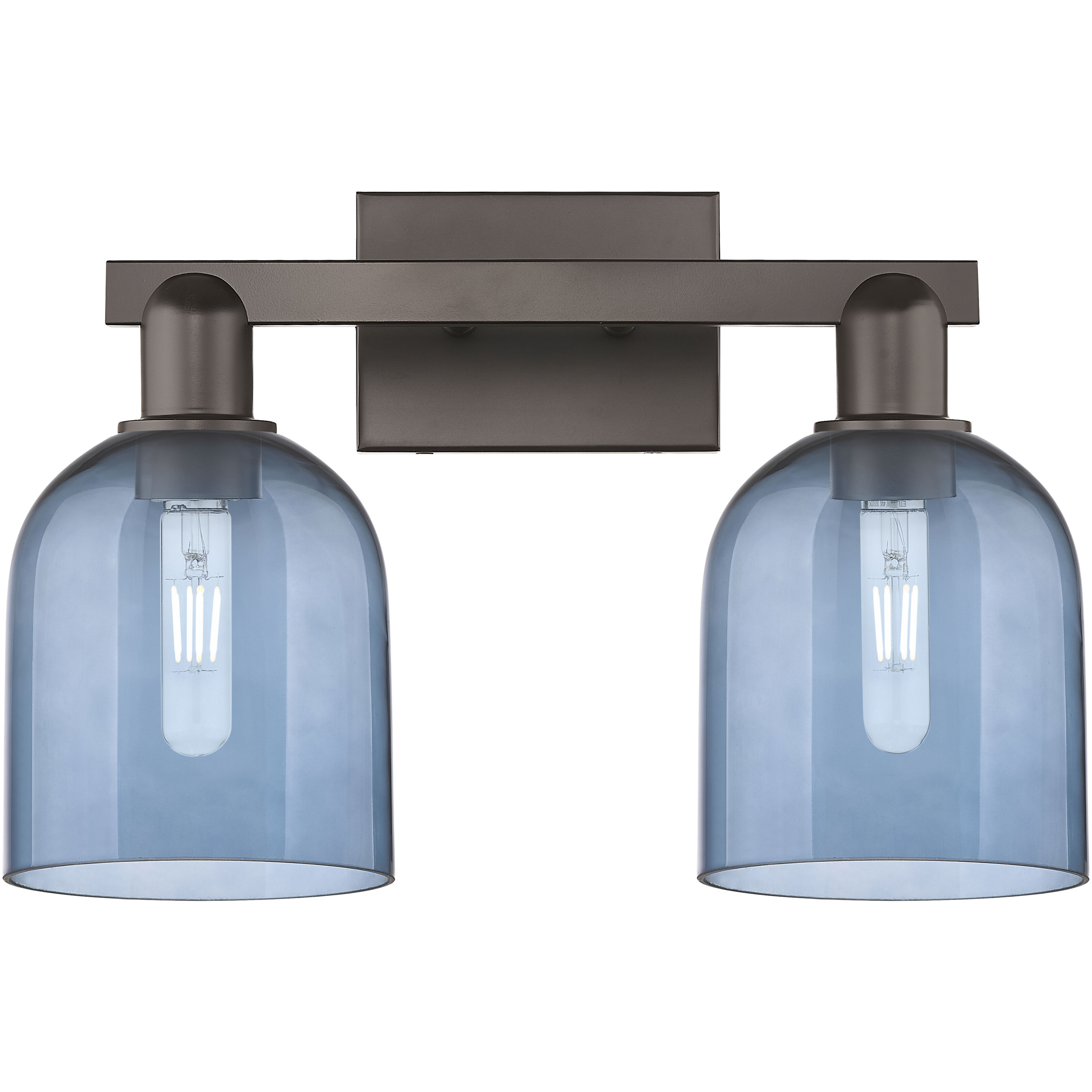 Arcadia Bella 2 Light 16.5 inch Oil Rubbed Bronze Bath Vanity Light Wall Light in Blue