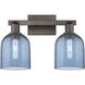 Arcadia Bella 2 Light 16.5 inch Oil Rubbed Bronze Bath Vanity Light Wall Light in Blue