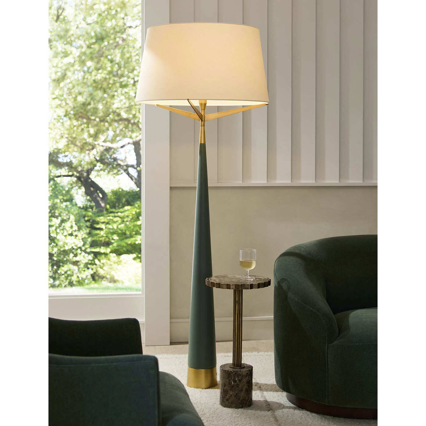 Elden 69 inch 150.00 watt Cadet Blue and Antique Brass Floor Lamp Portable Light