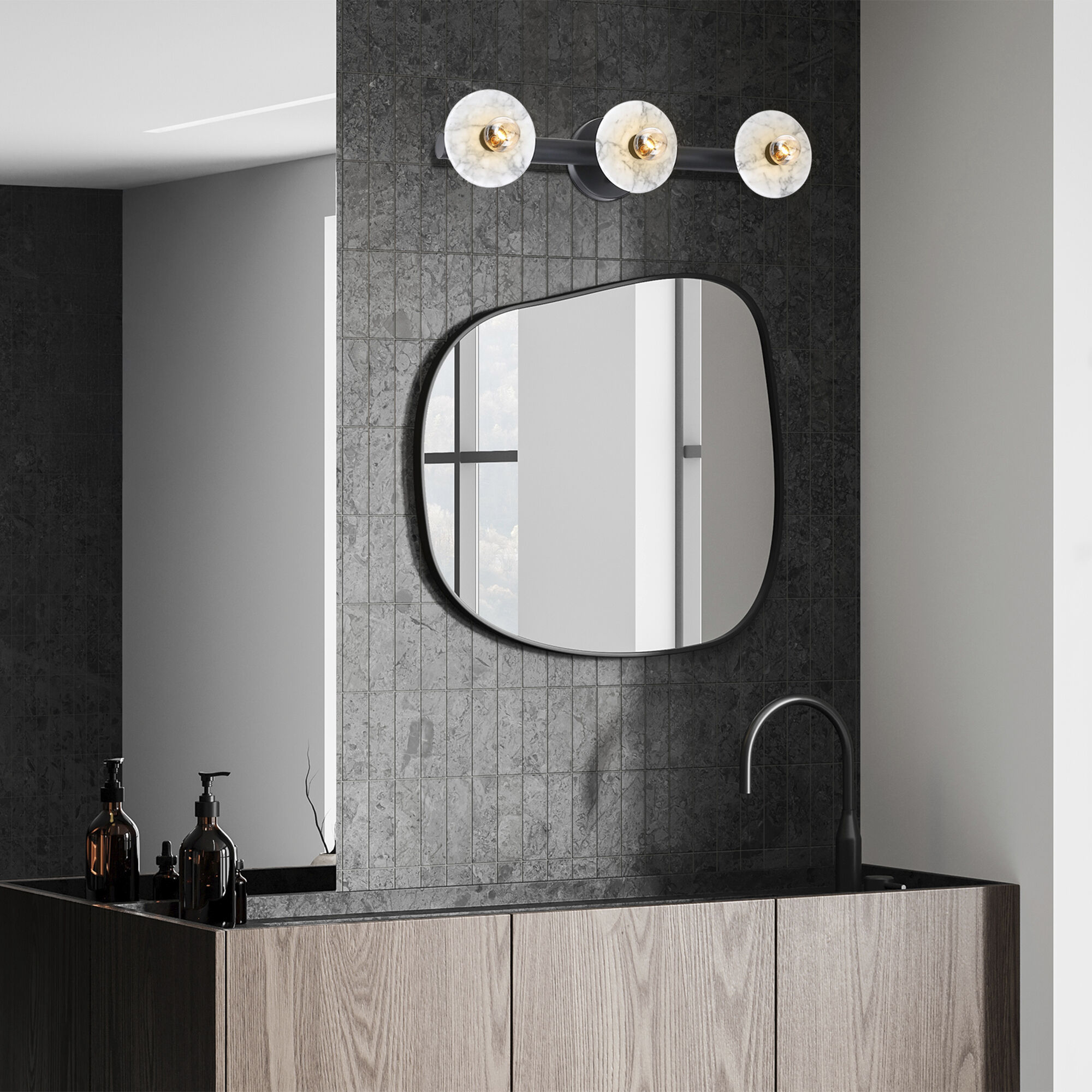 Fina LED 24.75 inch Matte Black Vanity Wall Light